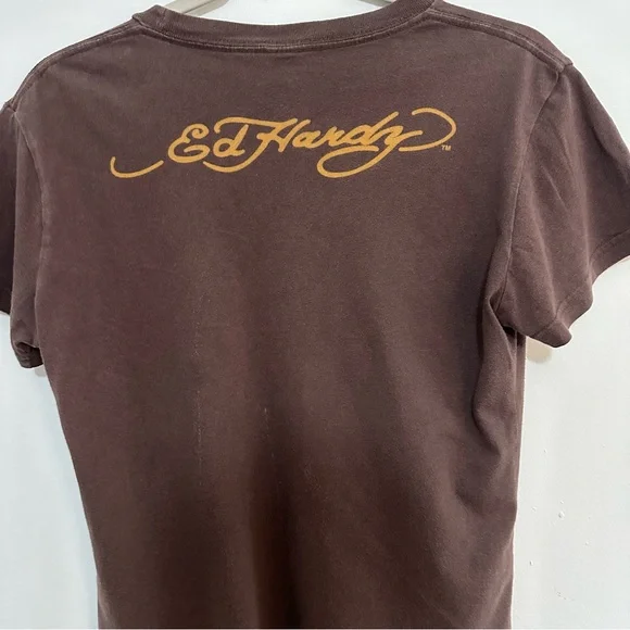 Ed Hardy By Christan Audigier Eternal Love Short Sleeved T-shirt Women’s Size L - Picture 5 of 11